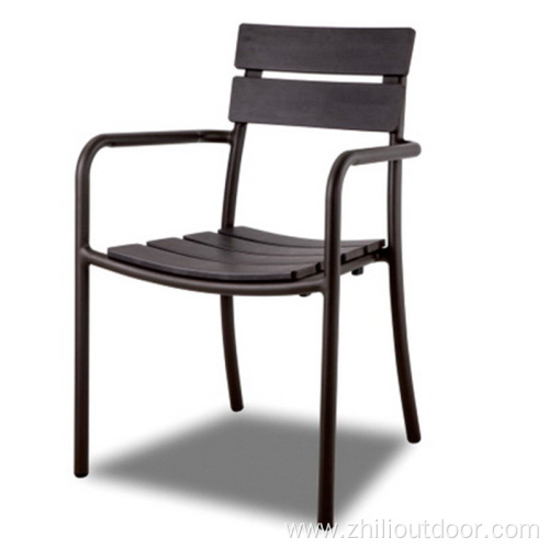 plastic wood outdoor metal chair for restaurant